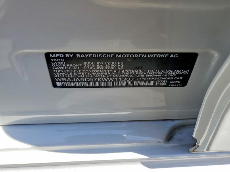 Продажа на аукционе авто 2019 Bmw 530, vin: WBAJA5C57KWW11307, номер лота: 53294136