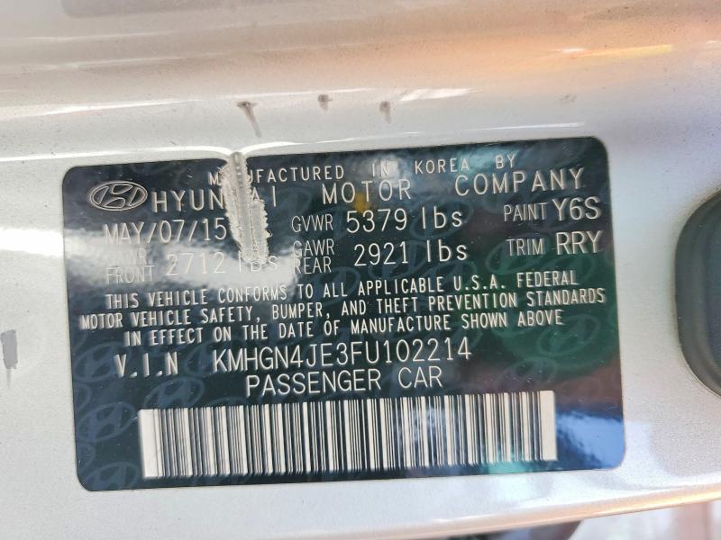 Продаж на аукціоні авто 2015 Hyundai Genesis, vin: KMHGN4JE3FU102214, номер лоту: 54794826