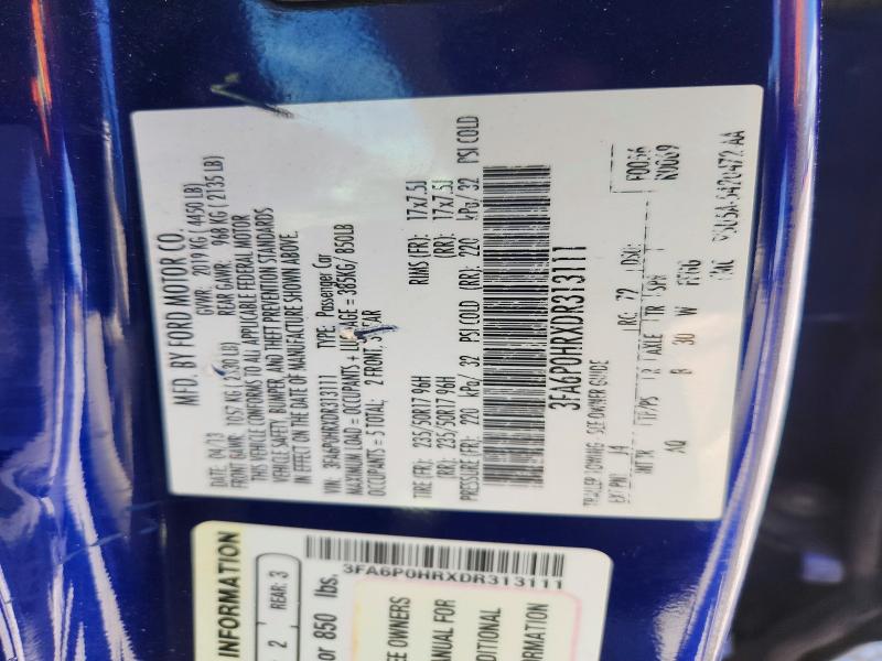 55401246 :رقم المزاد ، 3FA6P0HRXDR313111 vin ، 2013 Ford Fusion مزاد بيع