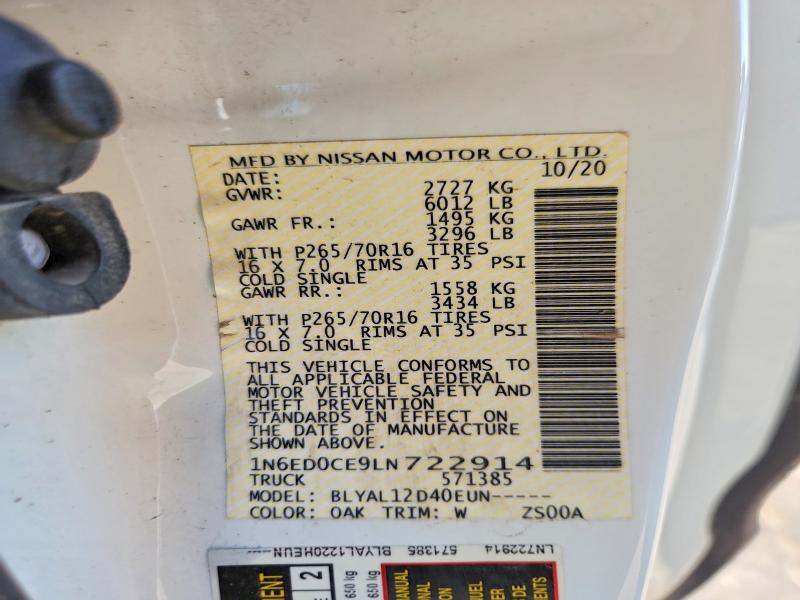 Продажа на аукционе авто 2020 Nissan Frontier, vin: 1N6ED0CE9LN722914, номер лота: 53682436