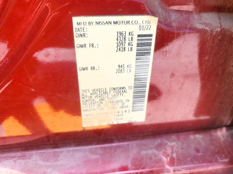 Aukcja sprzedaży 2022 Nissan Altima, vin: 1N4BL4DV8NN354541, numer aukcji: 54142536