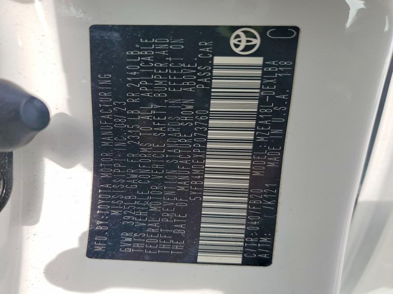 54236456 :رقم المزاد ، 5YFB4MDEXPP073760 vin ، 2023 Toyota Corolla مزاد بيع