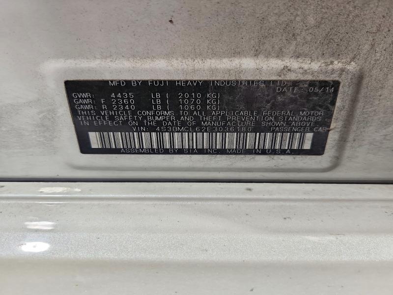 52901306 :رقم المزاد ، 4S3BMCL62E3036180 vin ، 2014 Subaru Legacy مزاد بيع