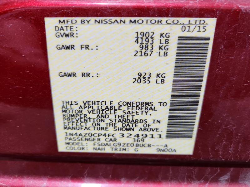 Продажа на аукционе авто 2015 Nissan Leaf, vin: 1N4AZ0CP4FC324911, номер лота: 51649666