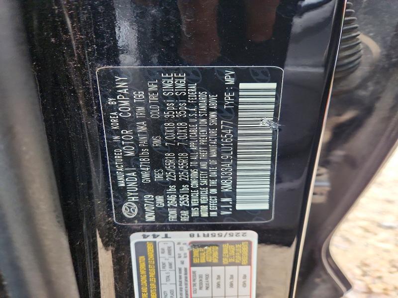 2020 Hyundai Tucson მანქანა იყიდება აუქციონზე, vin: KM8J33AL9LU165477, აუქციონის ნომერი: 54106236