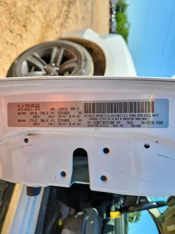 53438286 :رقم المزاد ، 1C6RR6TT8KS721980 vin ، 2019 Ram 1500 Classic مزاد بيع