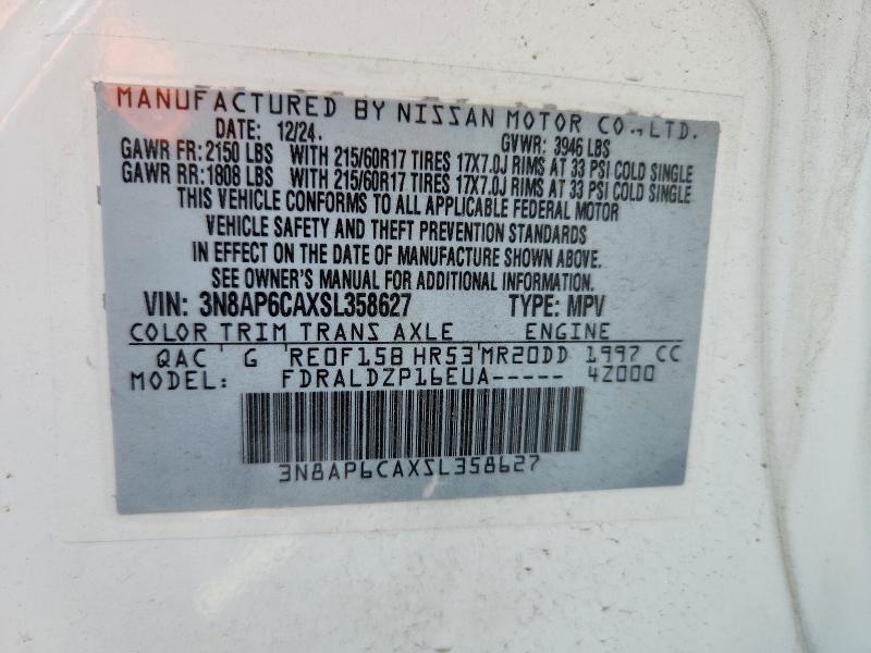 Продажа на аукционе авто 2025 Nissan Kicks, vin: 3N8AP6CAXSL358627, номер лота: 53740056