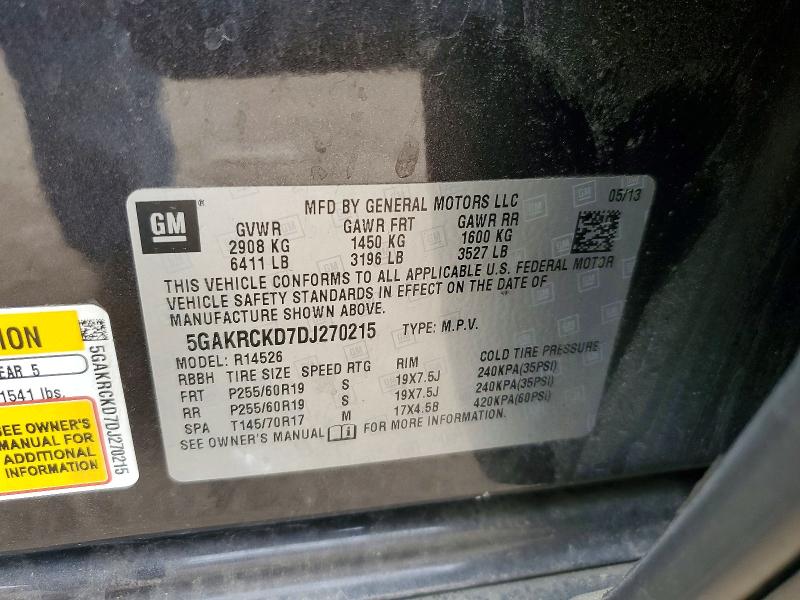 Aukcja sprzedaży 2013 Buick Enclave, vin: 5GAKRCKD7DJ270215, numer aukcji: 53168176