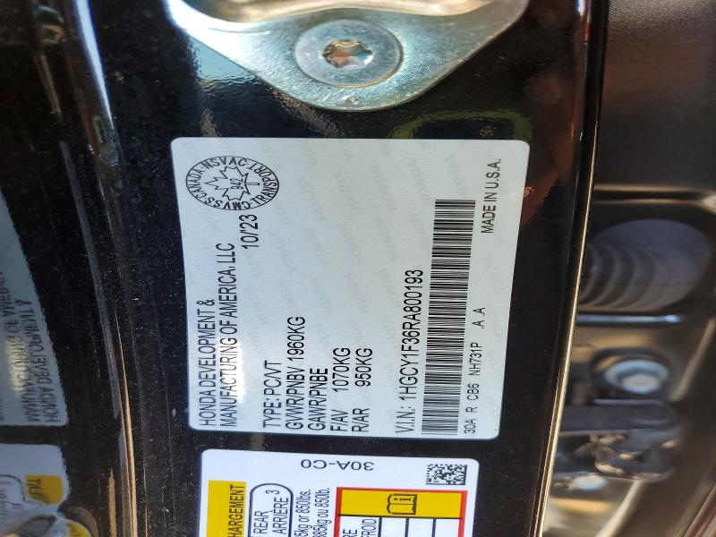 Продажа на аукционе авто 2024 Honda Accord, vin: 1HGCY1F36RA800193, номер лота: 53099506