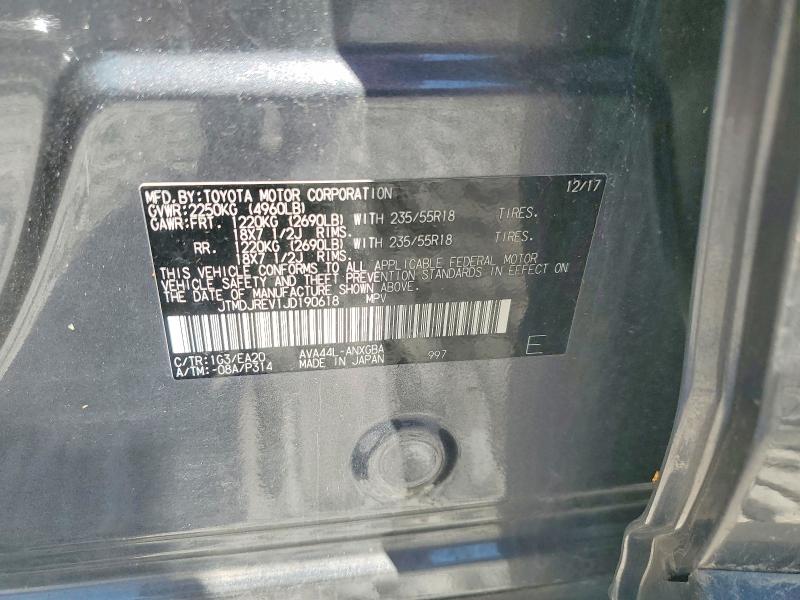 2018 Toyota Rav4 Hv მანქანა იყიდება აუქციონზე, vin: JTMDJREV1JD190618, აუქციონის ნომერი: 55099846