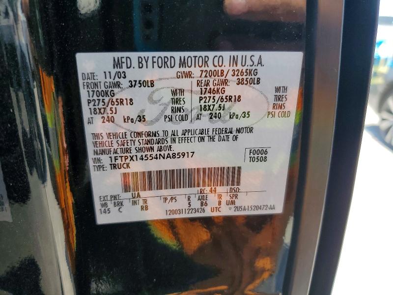 Aukcja sprzedaży 2004 Ford F150, vin: 1FTPX14554NA85917, numer aukcji: 52816616