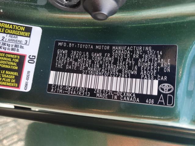 53405586 :رقم المزاد ، 2T1BURHE0FC272841 vin ، 2015 Toyota Corolla مزاد بيع