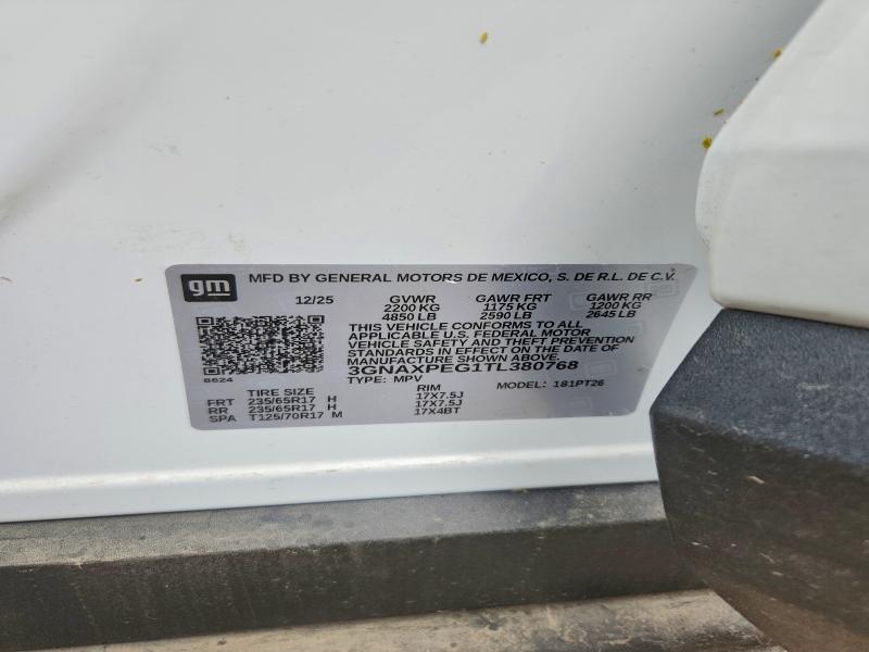 Продажа на аукционе авто 2026 Chevrolet Equinox, vin: 3GNAXPEG1TL380768, номер лота: 51247936