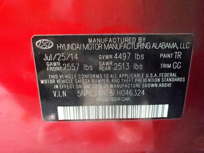 Продаж на аукціоні авто 2015 Hyundai Sonata, vin: 5NPE34AF8FH046324, номер лоту: 54455806