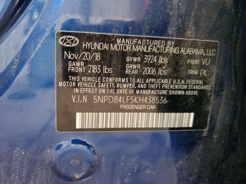 Продаж на аукціоні авто 2019 Hyundai Elantra, vin: 5NPD84LF5KH438536, номер лоту: 53450616