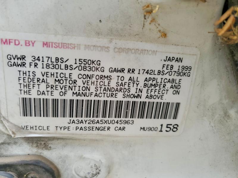 Auction sale of the 1999 Mitsubishi Mirage, vin: JA3AY26A5XU045963, lot number: 54503136