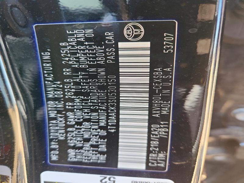 Продаж на аукціоні авто 2025 Toyota Camry, vin: 4T1DAACK3SU530150, номер лоту: 52273206