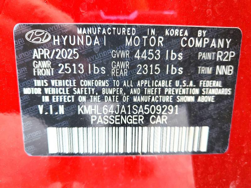 Продажа на аукционе авто 2025 Hyundai Sonata, vin: KMHL64JA1SA509291, номер лота: 53257836