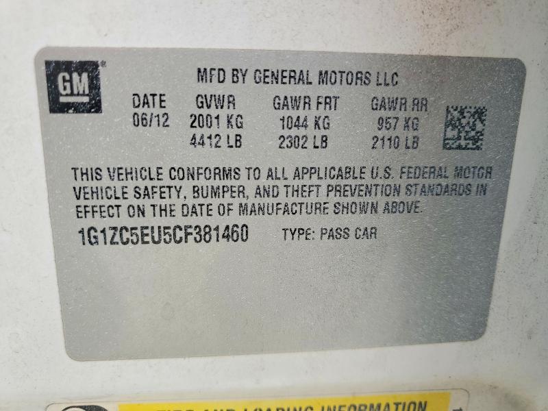 Aukcja sprzedaży 2012 Chevrolet Malibu, vin: 1G1ZC5EU5CF381460, numer aukcji: 53222366