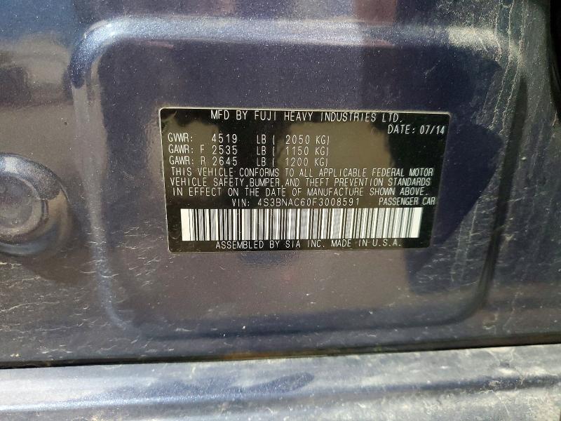 Продажа на аукционе авто 2015 Subaru Legacy, vin: 4S3BNAC60F3008591, номер лота: 53070066