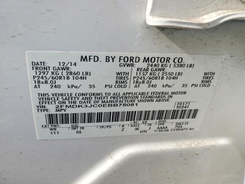 Aukcja sprzedaży 2014 Ford Edge, vin: 2FMDK3JC0EBB75081, numer aukcji: 52454616