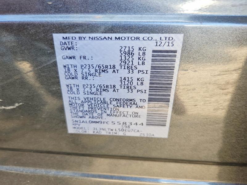 Продажа на аукционе авто 2015 Infiniti Qx60, vin: 5N1AL0MM9FC558344, номер лота: 54302606
