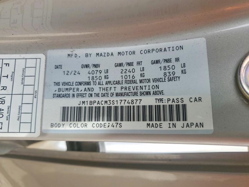Aukcja sprzedaży 2025 Mazda 3, vin: JM1BPACM3S1774877, numer aukcji: 54149356