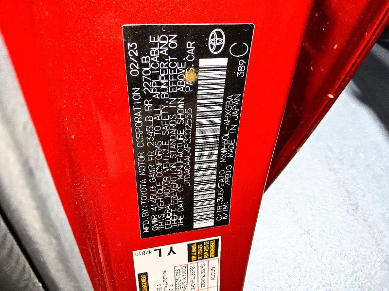52939676 :رقم المزاد ، JTDACAAU4P3002555 vin ، 2023 Toyota Prius مزاد بيع
