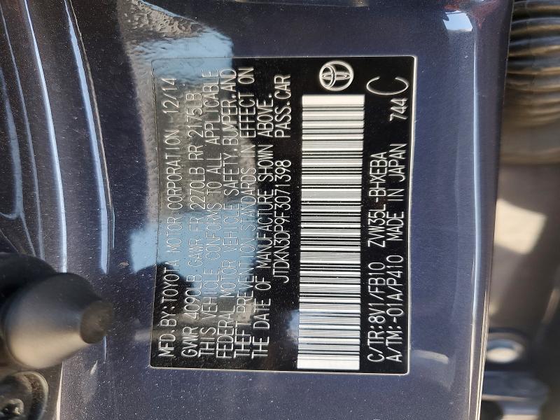 55236996 :رقم المزاد ، JTDKN3DP9F3071398 vin ، 2015 Toyota Prius Plug-in Hybrid مزاد بيع