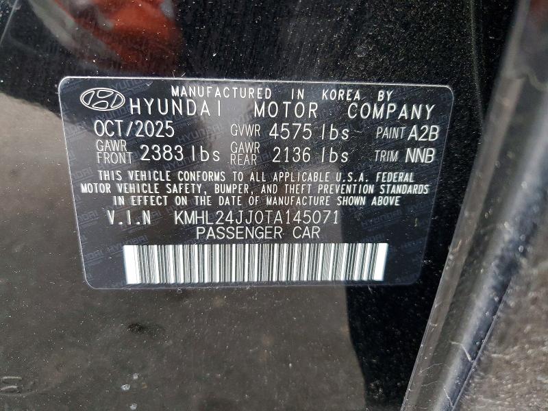 53062356 :رقم المزاد ، KMHL24JJ0TA145071 vin ، 2026 Hyundai Sonata Hybrid مزاد بيع