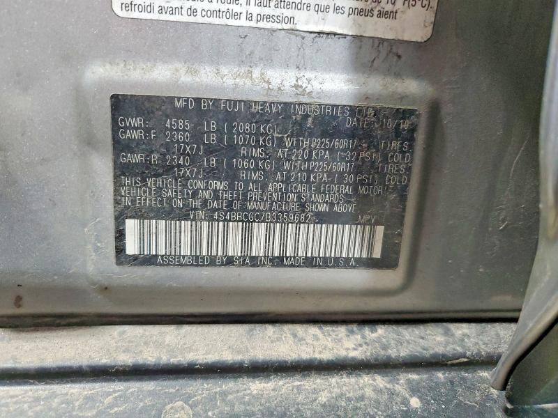 Продаж на аукціоні авто 2011 Subaru Outback, vin: 4S4BRCGC7B3359682, номер лоту: 51591496