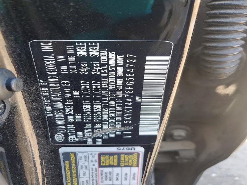 Продажа на аукционе авто 2015 Kia Sorento, vin: 5XYKT4A78FG564727, номер лота: 53612666