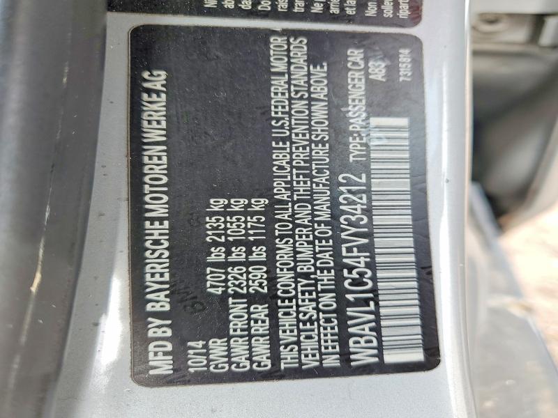 55273186 :رقم المزاد ، WBAVL1C54FVY34212 vin ، 2015 Bmw X1 مزاد بيع