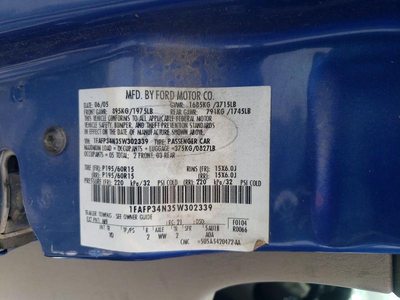 Продажа на аукционе авто 2005 Ford Focus, vin: 1FAFP34N35W302339, номер лота: 53302006