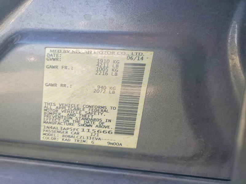 Aukcja sprzedaży 2015 Nissan Altima, vin: 1N4AL3AP5FC115666, numer aukcji: 54188096