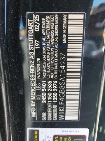 2025 Mercedes-benz E მანქანა იყიდება აუქციონზე, vin: W1KLF4GB8SA154937, აუქციონის ნომერი: 52234796