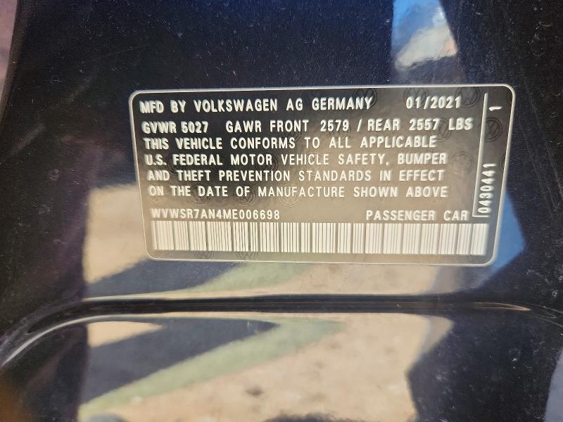 Auction sale of the 2021 Volkswagen Arteon, vin: WVWSR7AN4ME006698, lot number: 53282486