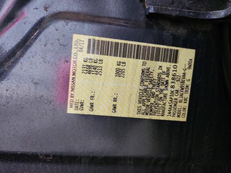 2013 Nissan Maxima მანქანა იყიდება აუქციონზე, vin: 1N4AA5AP1DC838610, აუქციონის ნომერი: 52102706
