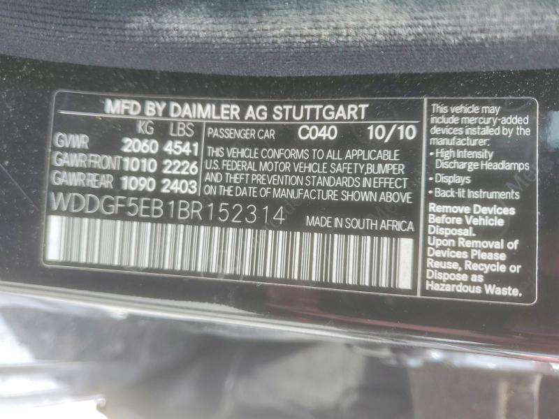 Продажа на аукционе авто 2011 Mercedes-benz C, vin: WDDGF5EB1BR152314, номер лота: 54986986