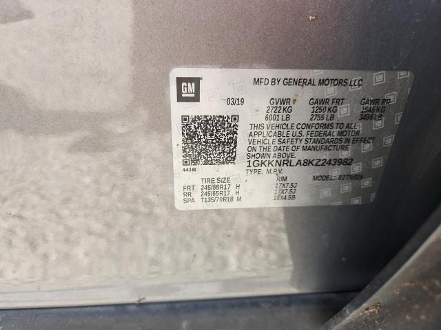 Aukcja sprzedaży 2019 Gmc Acadia, vin: 1GKKNRLA8KZ243982, numer aukcji: 53466266