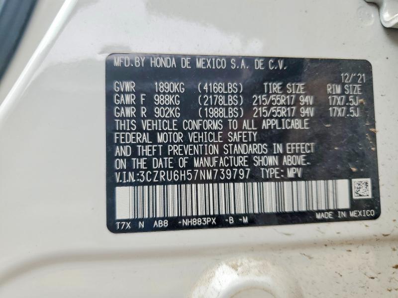 Aukcja sprzedaży 2022 Honda Hr-v, vin: 3CZRU6H57NM739797, numer aukcji: 52610006