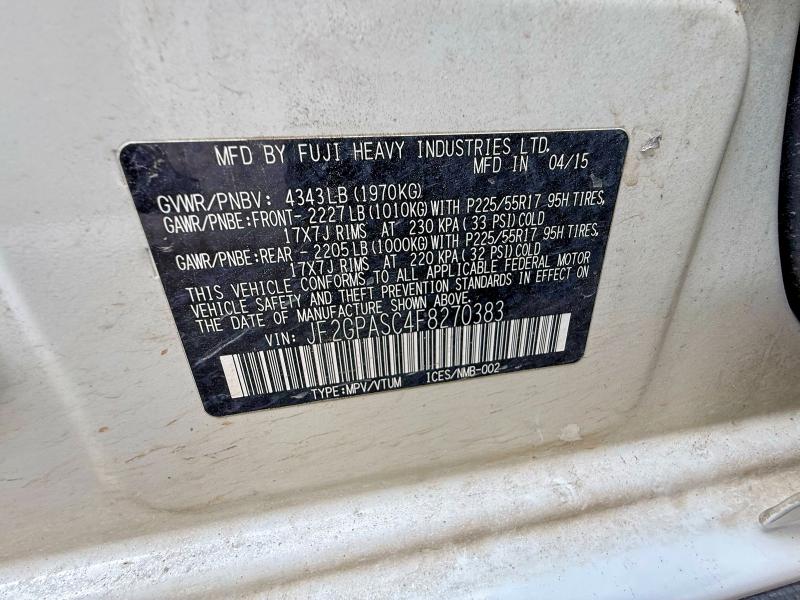 Aukcja sprzedaży 2015 Subaru Xv Crosstrek, vin: JF2GPASC4F8270383, numer aukcji: 53277276