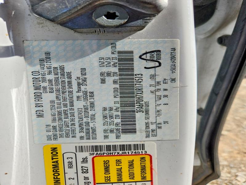 Продажа на аукционе авто 2018 Ford Fusion, vin: 3FA6P0H7XJR174513, номер лота: 52918166
