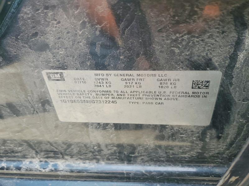 Продаж на аукціоні авто 2016 Chevrolet Cruze, vin: 1G1BE5SM8G7312245, номер лоту: 54518406