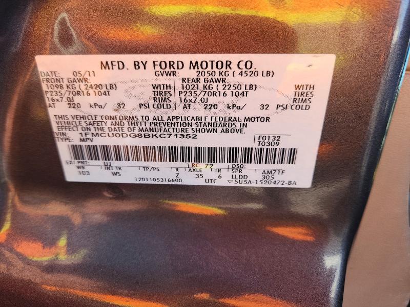 Aukcja sprzedaży 2011 Ford Escape, vin: 1FMCU0DG8BKC71352, numer aukcji: 52932276