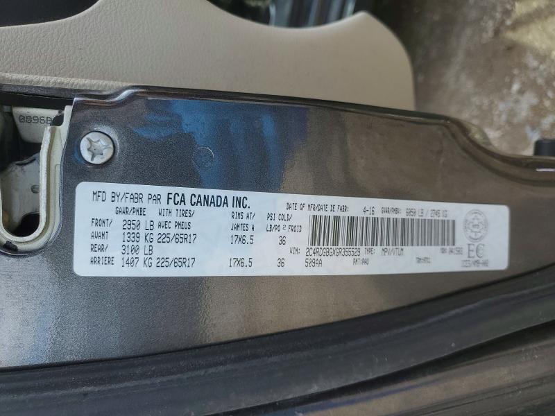 2016 Dodge Cara Grand მანქანა იყიდება აუქციონზე, vin: 2C4RDGBGXGR355529, აუქციონის ნომერი: 53201316
