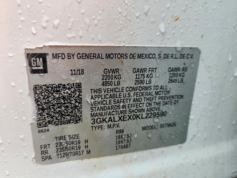 Aukcja sprzedaży 2019 Gmc Terrain, vin: 3GKALXEX0KL229590, numer aukcji: 54679586