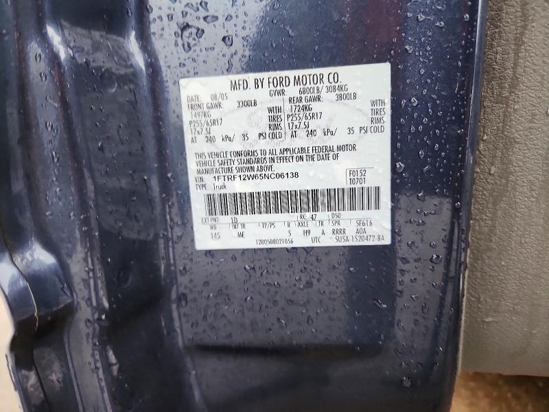 Aukcja sprzedaży 2005 Ford F150, vin: 1FTRF12W65NC06138, numer aukcji: 52652876