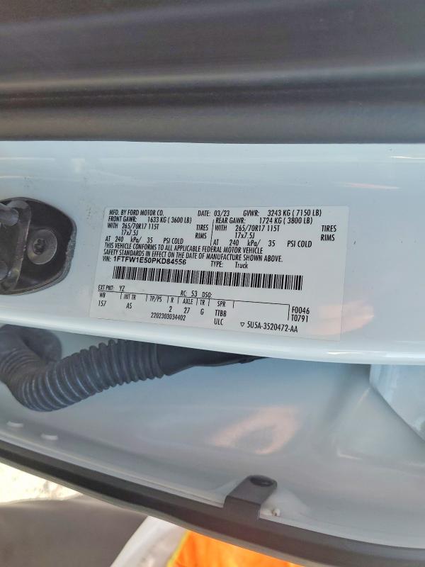 54822226 :رقم المزاد ، 1FTFW1E50PKD84556 vin ، 2023 Ford F150 مزاد بيع