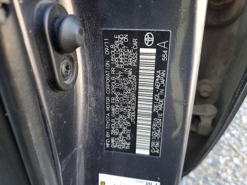 52867156 :رقم المزاد ، JTDBU4EE2B9162249 vin ، 2011 Toyota Corolla مزاد بيع